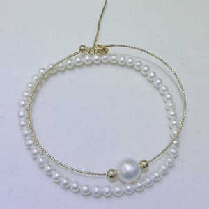 Pulsera de Perlas de Agua Dulce Naturales de Doble Capa de Alta Gama, Perlas Redondas Reales de 9-10 mm con 3-4 Perlas Adicionales - Product Image 2