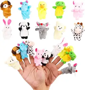 10pcs Soft Plush Animal Finger Puppets Set Mini Plush Figures Toy For Baby Story Time