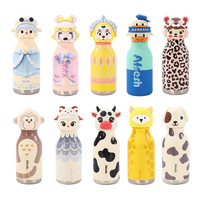 Gobelets pour enfants et bébés en acier inoxydable de qualité 316, isolés sous vide, résistants aux odeurs, avec un design de dessin animé en forme de tête d'animal, étanches