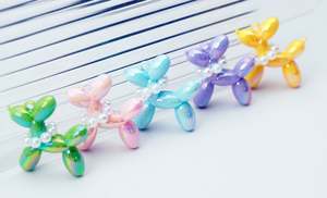 AB Color globo perro resina encantos Holo láser Color 4,5 cm Diy Decoración Para llavero - Product Image 5