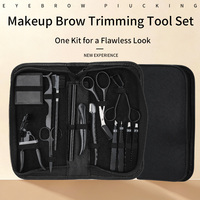 Kit de Maquillage Beauté : Outils de Façonnage des Sourcils avec Recourbe-Cils, Rasoir à Sourcils, Ciseaux, Crayon, Pince à Cils à Pointe Fine pour Femmes