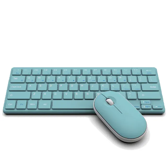 SATE AK-73G PLUS Blue Top Sellers 2.4Ghz USB Mini Slim Ultra Thin Wireless Keyboard and Mouse Combo Sets for Computer Laptop