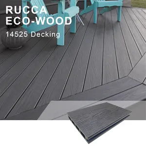 Wpc deck para área externa fojian, 145*25mm, wpc, composto por madeira, piso ao ar livre, plástico