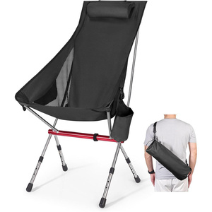 Chaise de camping pliable à dossier haut pour pique-nique à la plage, randonnée en plein air, loisirs et jardin - Product Image 1