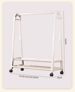 ราวแขวนเสื้อผ้าแบบติดผนัง วัสดุโลหะผสมสังกะสี ดีไซน์ทันสมัยสำหรับห้องนั่งเล่น พร้อมราวแขวนเสื้อผ้าและชั้นเก็บของแบบถอดได้ - Product Image 5