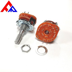 สวิตช์ตำแหน่งแบบหมุน Hot Metal RS25 แบบ D-shaft ขนาดแกน 6 มม. ติดตั้งแนวตั้ง 1P 2-12 ตำแหน่ง และสวิตช์โรตารี่ - Product Image 4