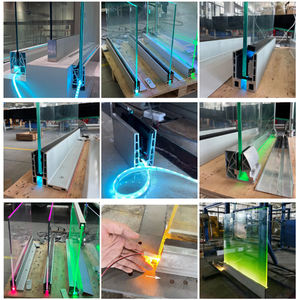 2025 מכירה חמה הוביל מערכת מעקה זכוכית קלה התחתון ערוץ u פרופיל אלומיניום מרפסת גג גן מרפסת מעקה מעקה מעקה - Product Image 3