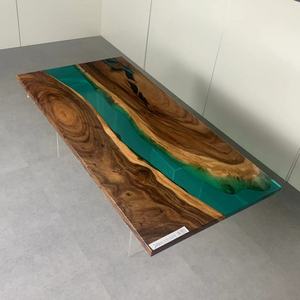 <span class=keywords><strong>Tavolo</strong></span> da pranzo in resina epossidica da <span class=keywords><strong>cucina</strong></span> in legno massello di noce di fascia alta dal Design speciale per la cena a casa - Product Image 1