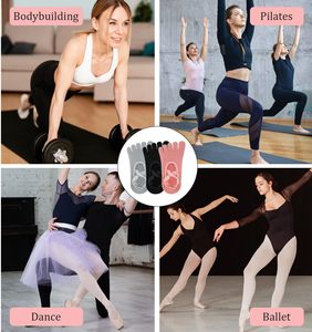 Chaussettes invisibles à cinq doigts CZFIT pour femmes, en coton tricoté, antidérapantes, absorbant les chocs, pour le yoga, le fitness en intérieur et le Pilates - Product Image 6