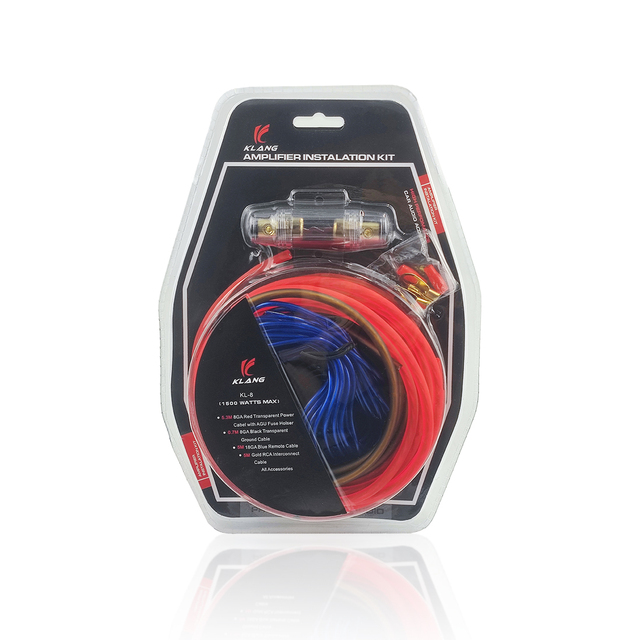 8GA Car Audio Wiring Kit OFC Cable Amplifier Subwoofer Installation Kit Universal for Vehicle Audio System Upgrade