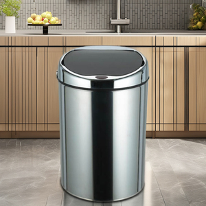 4L SMART Sensor Dustbin Stainless Steel Round <strong>Silver</strong> Color Trash Can Waste <strong>Bin</strong> with Mirror Surface and Chrome Plated - Product Image 4