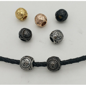 Cuentas espaciadoras redondas de acero de titanio yunique, chapadas, para hacer pulseras, 8mm, constelación de Leo, componentes para joyería - Product Image 2