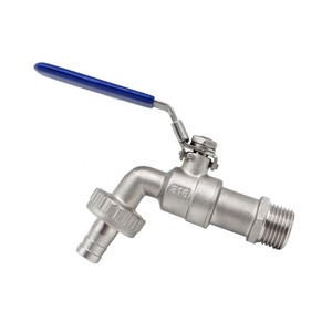 Fabriek Directe 1/2 ''Roestvrij Staal 304 Bibcock Kogelklep Met Slang Weerhaak Voor Water <span class=keywords><strong>Gas</strong></span> En Olie 200 Wog Gebruik - Product Image 1
