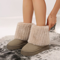 Bottes d'hiver pour femmes, grandes tailles, vente en gros directe d'usine, bottes épaisses et thermiques, design tendance