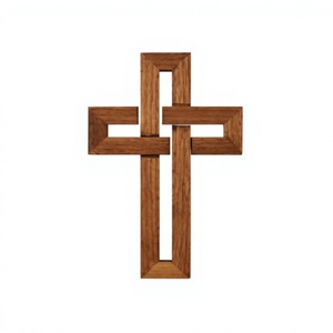 Escultura de Cruz Religiosa de Madera Estilo Art Deco Rústico con Incrustaciones de Resina Verde Azulado, Lavable, para Decoración del Hogar, Sala de Estar, Regalo de Bautizo - Product Image 5
