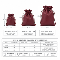 Pochette à cordon en cuir PU personnalisée, sac à bijoux en similicuir pour montre, collier, emballage cadeau de luxe