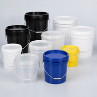 Seau en plastique PP industriel de 5 L à large ouverture avec couvercle et poignée, tailles personnalisées, seau PP pour le stockage de produits chimiques, revêtements et détergents, fabriqué en Chine
