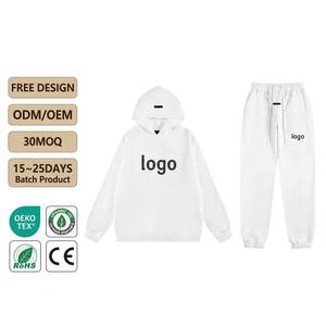 Ensembles de sweats à capuche zippés vintage OEM pour couples, décontractés, amples et oversize, pour hommes, 100% coton, avec applique brodée de strass - Product Image 1