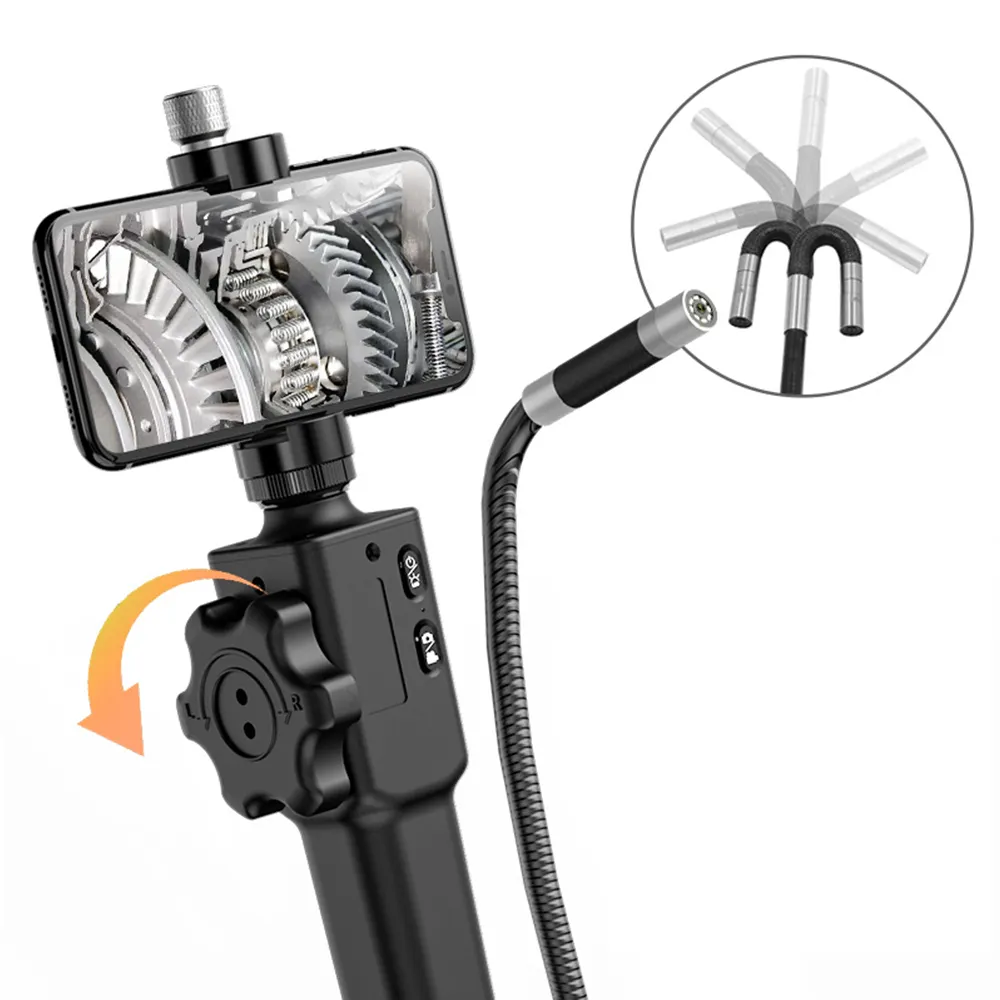 360 องศากุญแจพวงมาลัยอุตสาหกรรมกล้องEndoscope 8.5 มม.กันน้ําHDตรวจสอบBorescope 8 LED IOS Androidโทรศัพท์มือถือ 1 เมตร