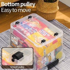 Xingsheng <span class=keywords><strong>Quart</strong></span> Hộp Đựng Đồ Ăn Nhẹ Bằng Nhựa Trong Suốt 25L Có Tay Cầm Bánh Xe Hộp Đựng Đồ Chơi Trong Suốt Chịu Tải Nặng - Product Image 4