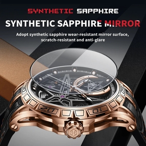 Montre Homme Squelette Automatique Mécanique Tourbillon Étanche Grand Cadran Saphir Lumineux Haute Qualité Marque GELATU pour le Dropshipping - Product Image 5