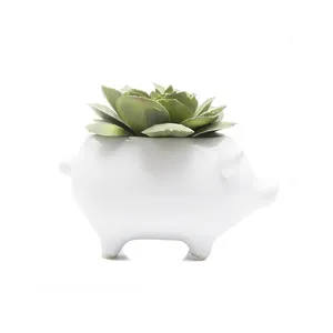 バルクリサイクル豚デザインセラミック水生植物苗床植木鉢