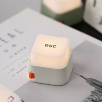 Veilleuse LED en forme de touche de clavier, en ABS, rechargeable, design moderne, pour ornement de bureau amusant et ambiance de sommeil