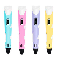 Pena Printer 3D Anak Laris Manis Otomatis dengan USB, Set Pena 3D dengan 3M*3 Warna PLA