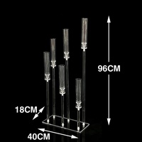Décorations florales de table en acrylique transparent à 6 têtes, ornements imperméables pour le Nouvel An, les anniversaires, les mariages, les hôtels, les magasins