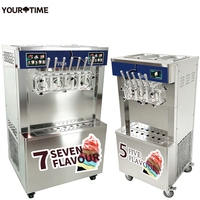 Machine à glace combinée à service rapide, 2 bacs, pour Açaï et Yaourt Glacés, Distributeur Automatique Robotisé, Maquinaria De Heladeria en Chine