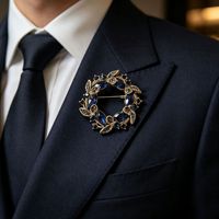 Broche en alliage libellule dorée, épingle de revers en cristal bleu, bijou fantaisie vintage en forme d'animal, cadeau pour femme, vente en gros