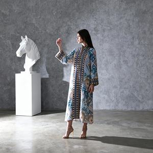 Abaya élégante de luxe en polyester avec strass thermocollants, sur mesure pour femmes musulmanes, robe de soirée, vêtements de cérémonie, vente en gros - Product Image 4