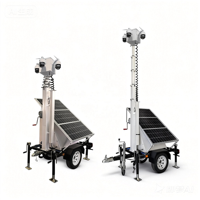 Remorque de sécurité solaire portable sans fil avec panneau solaire 300W et batterie 120Ah, étanche IP65 pour utilisation CCTV hors réseau en extérieur