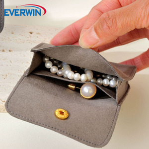 Bolsas de Almacenamiento de Joyería de Microfibra de Lujo EVERWIN, con Tapa Abatible Cuadrada y Cierre de Botón, Portátiles, Estilo Bonito, Logotipo Personalizado - Product Image 3