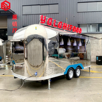 Remorque de cuisine mobile vintage de luxe pour camion de crème glacée et de hot-dogs avec remorque de concession de marque personnalisée