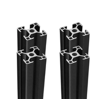 Rail en aluminium 30x30mm, rainure en T, extrusion 3030, norme européenne, rail anodisé, pour imprimante 3D DIY et machine CNC, noir