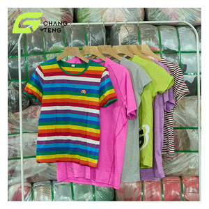 厂家直销高领成人纯棉t恤新款热销品牌夏装批发二手t恤 - Product Image 2