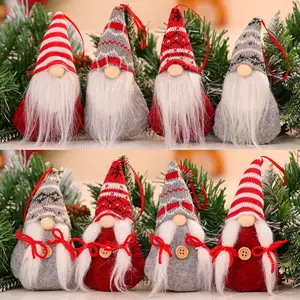 Gnomi natalizi appesi ornamento di Natale peluche gnomi svedese Santa elfo appeso bambola svedese per la decorazione dell'albero di Natale fornitura per feste