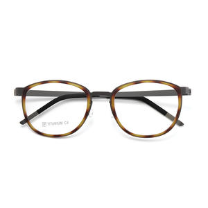 Monturas de Gafas IP Ovaladas de Titanio Puro C4 para Hombre, Montura Mediana, Lentes Acrílicas, Danyang - Product Image 1