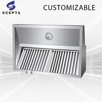Hotte de cuisine professionnelle en acier inoxydable 201/304 à haut débit d'air, résistante à la corrosion et aux produits chimiques, finition polie pour