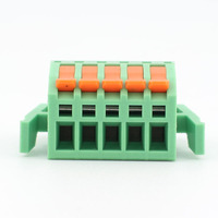 Bloques de terminales de latón 5P, conectores de PCB tipo enchufable de 3,5 mm, 300 V, 10 A