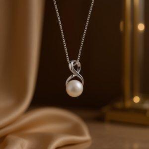 Collier pendentif perle XL1152 en argent 925 avec perle d'eau douce, chaîne maille forçat, design minimaliste, unisexe, pour usage quotidien - Product Image 2