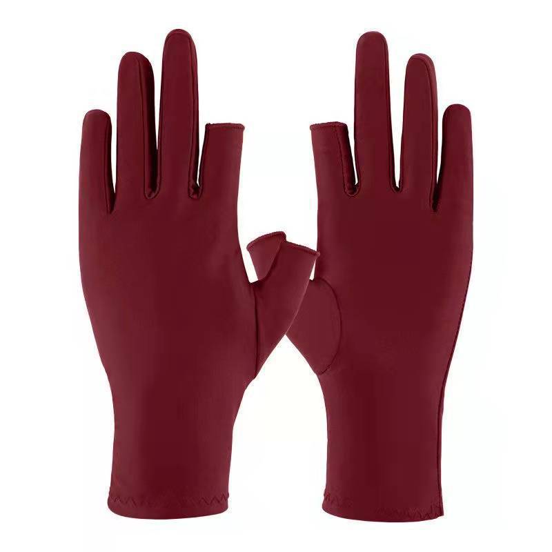 Women's sporty style revealing two fingers [maroon]