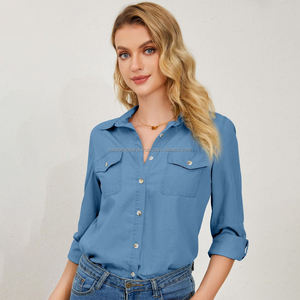 Nardon Apparel, nueva tendencia, camisas de mezclilla a la moda para mujer, primavera Otoño, Vintage, mezclilla, manga larga para mujer - Product Image 1