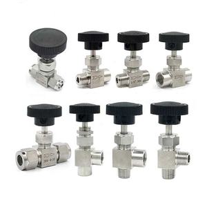 एक ओहोय मैनुअल स्टेनलेस स्टील एस 304 ट्यूब 1/8 '1/4' 1/2 'टी पुरुष/मादा धागा सुई वाल्व जल डायाफ्राम संरचना के लिए - Product Image 6