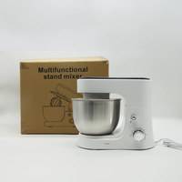 Batteur sur socle 6 vitesses 4L Machine de cuisine professionnelle avec crochet pétrisseur pour la pâtisserie Gâteau Mixeur planétaire multifonctionnel électrique