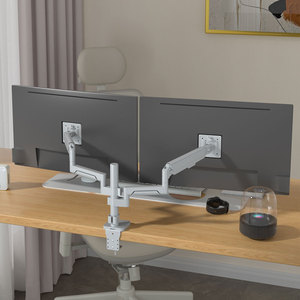 Swilix h11g màu xám Màn hình kép đứng khí mùa xuân màn hình gắn Khung máy tính cánh tay chủ đứng cho 17-36 inch Màn hình máy tính - Product Image 2