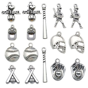 Pendentifs en alliage d'argent antique, série baseball, formes variées, pour la fabrication de bracelets, accessoires de bijoux DIY - Product Image 5