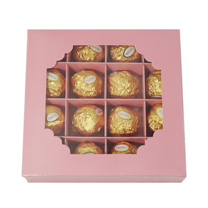 Tùy Chỉnh In Logo Bé Hồng Glossy Sô Cô La Có Thể Gập Lại Biscuit Tráng Miệng Bánh Kẹo Nến 16 Lưới Bao Bì Hộp Quà Tặng Với Cửa Sổ - Product Image 2