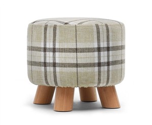 Dining Furniture Beech Wood Legs <strong>Footstools</strong> Wholesale Living Room Bedroom <strong>Patchwork</strong> Fabric Small <strong>Footstools</strong> - Product Image 1